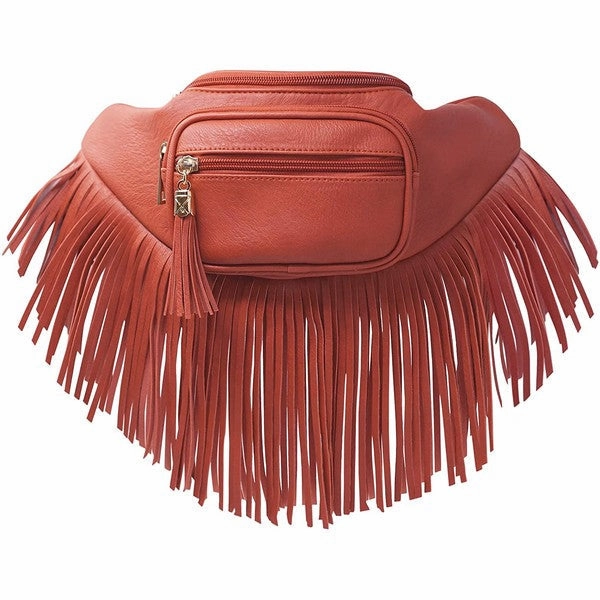 FASHNZFAB Fashion Fringe Tassel Fanny Pack Waist Bag