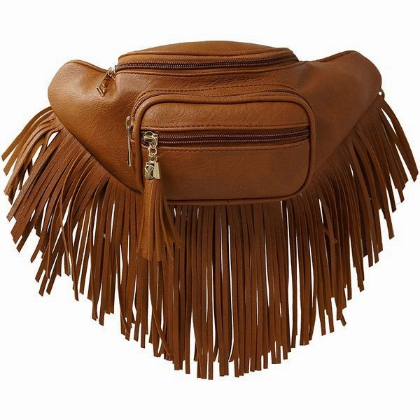 FASHNZFAB Fashion Fringe Tassel Fanny Pack Waist Bag