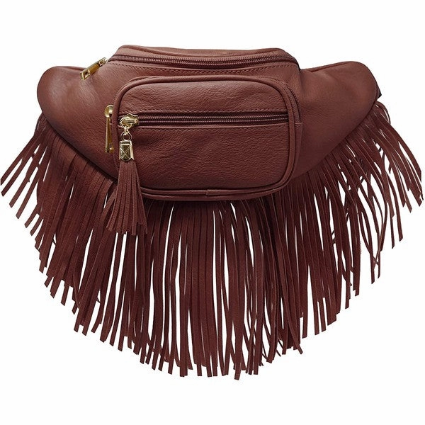 FASHNZFAB Fashion Fringe Tassel Fanny Pack Waist Bag