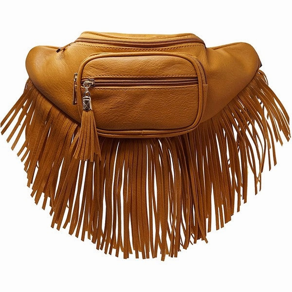 FASHNZFAB Fashion Fringe Tassel Fanny Pack Waist Bag