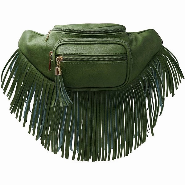 FASHNZFAB Fashion Fringe Tassel Fanny Pack Waist Bag