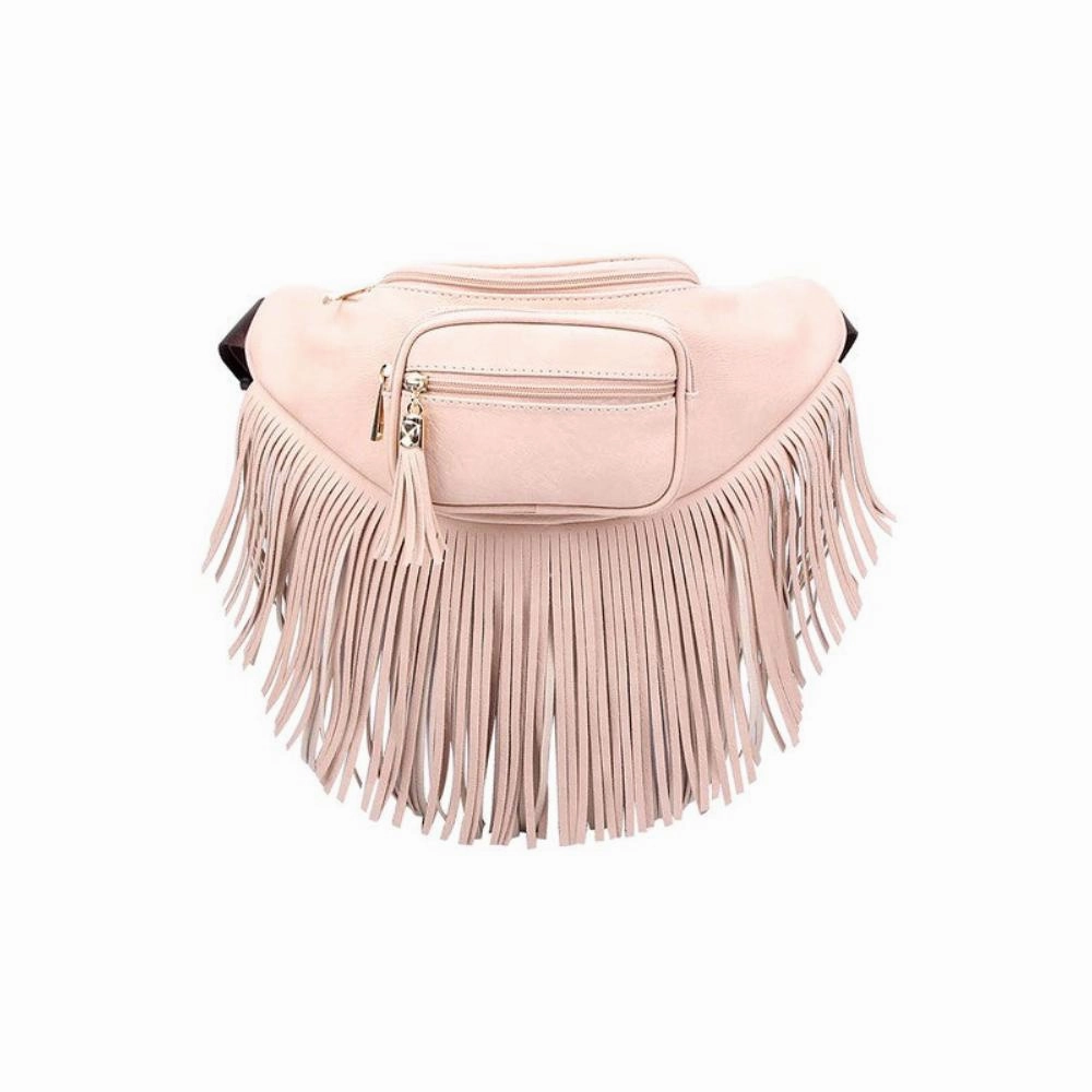 FASHNZFAB Fashion Fringe Tassel Fanny Pack Waist Bag