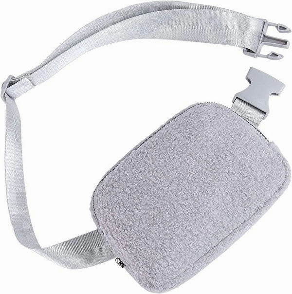 FASHNZFAB Lola Boucle Sherpa Sling/Belt Bag