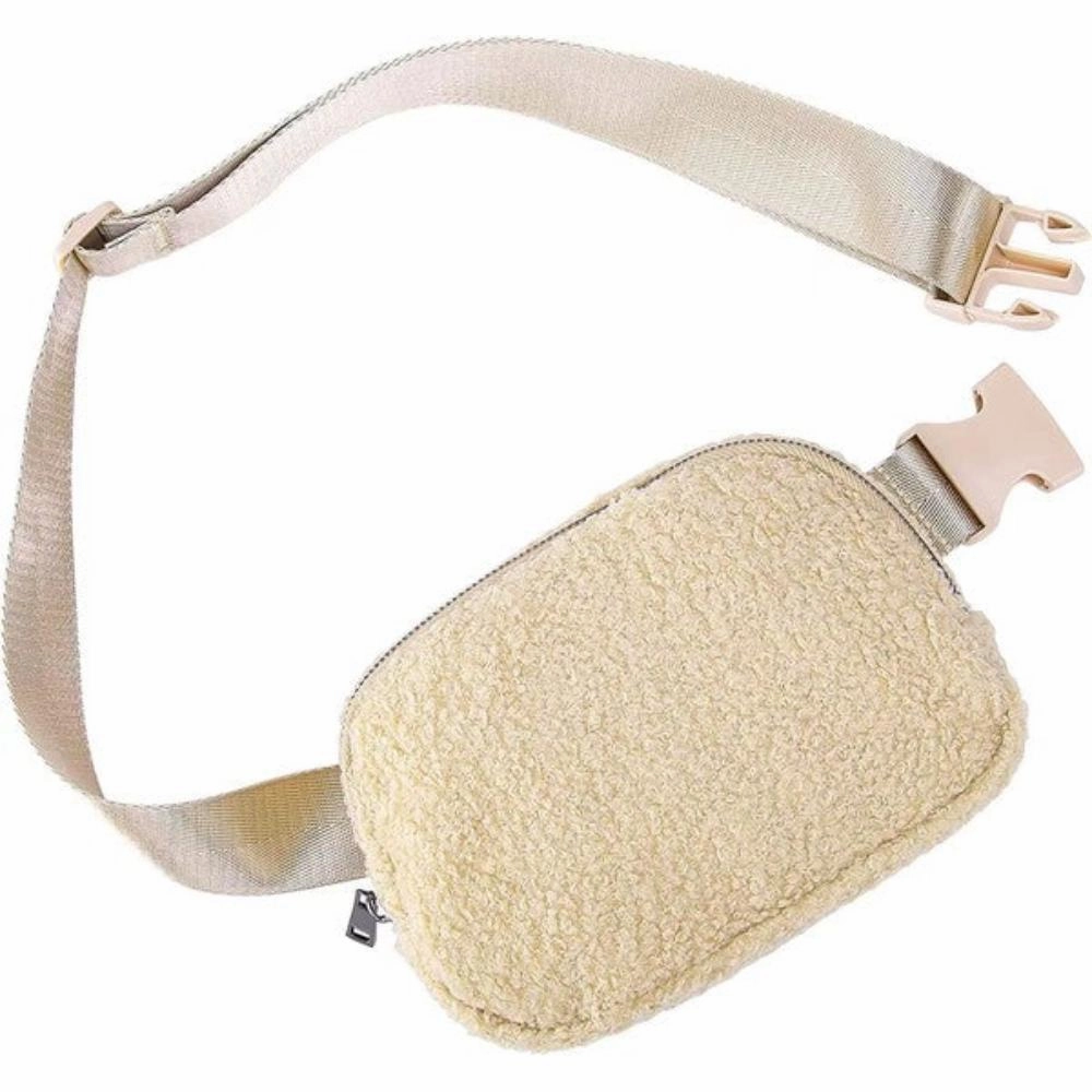 FASHNZFAB Lola Boucle Sherpa Sling/Belt Bag