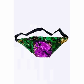 FASHNZFAB Mardi Gras Sequin Belt Bag Fanny Pack