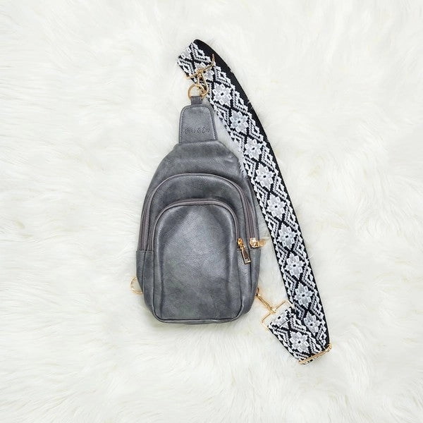 FASHNZFAB Mylah Crossbody Sling Vegan Leather Handbag