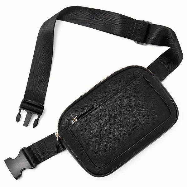FASHNZFAB Presly Vegan Leather Everywhere Sling Belt Bag