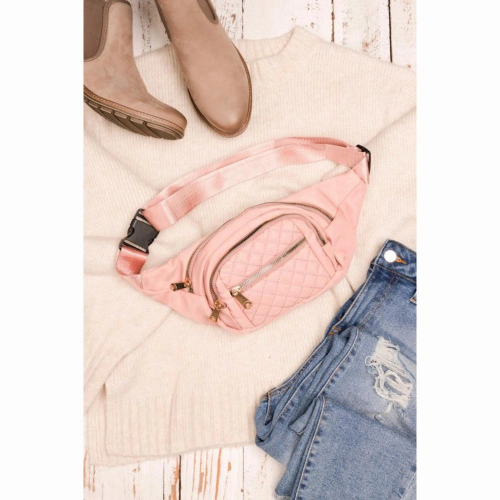FASHNZFAB Quilted Belt Sling Bum Bag
