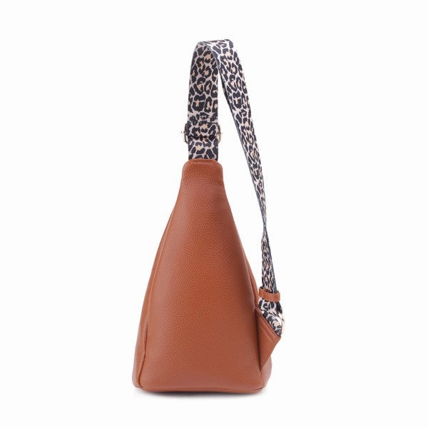 FASHNZFAB Remy Vegan Leather Sling Handbag Purse Belt Bag