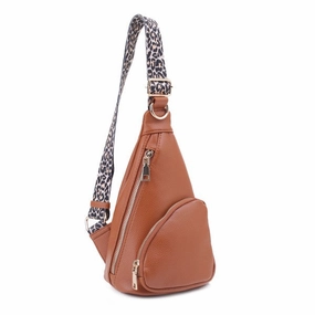 FASHNZFAB Remy Vegan Leather Sling Handbag Purse Belt Bag