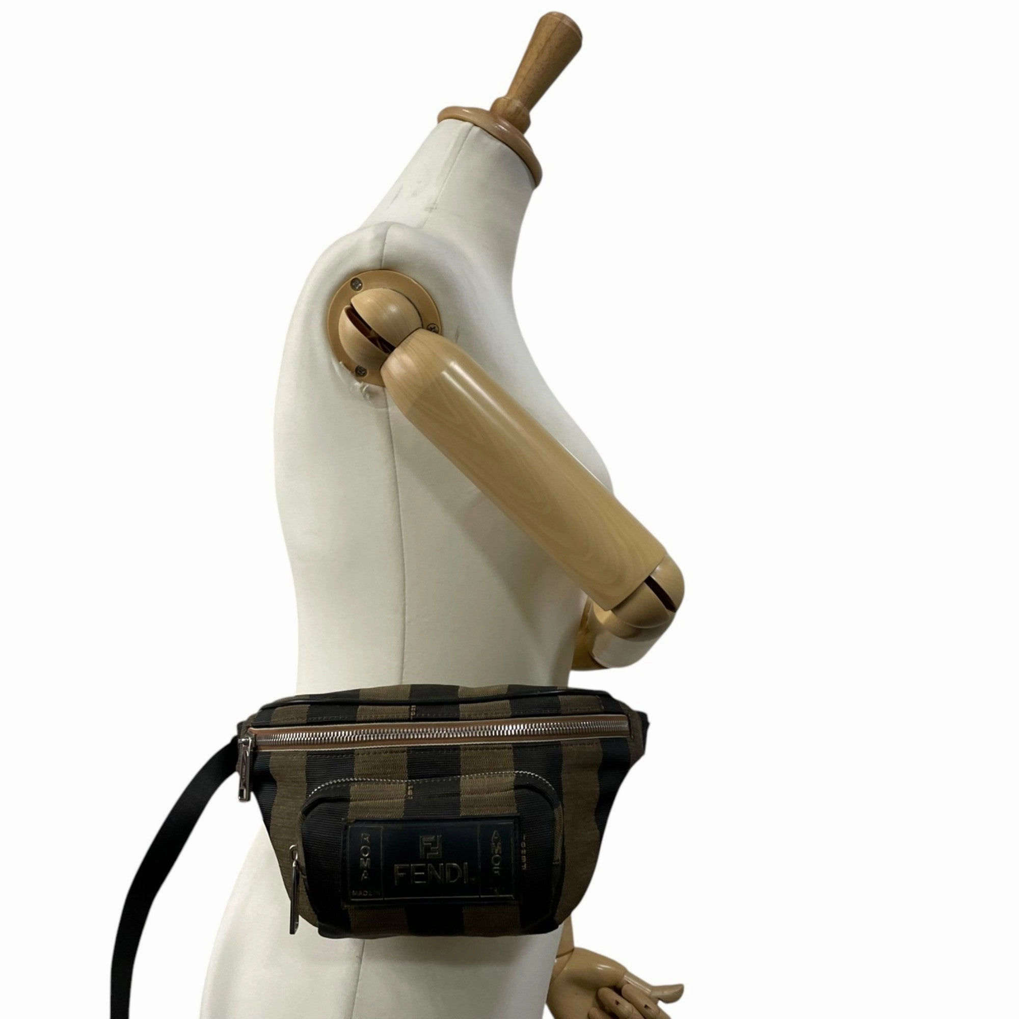 Fendi  Canvas Nylon Fanny Pack Sling Bag (Pre-Owned)