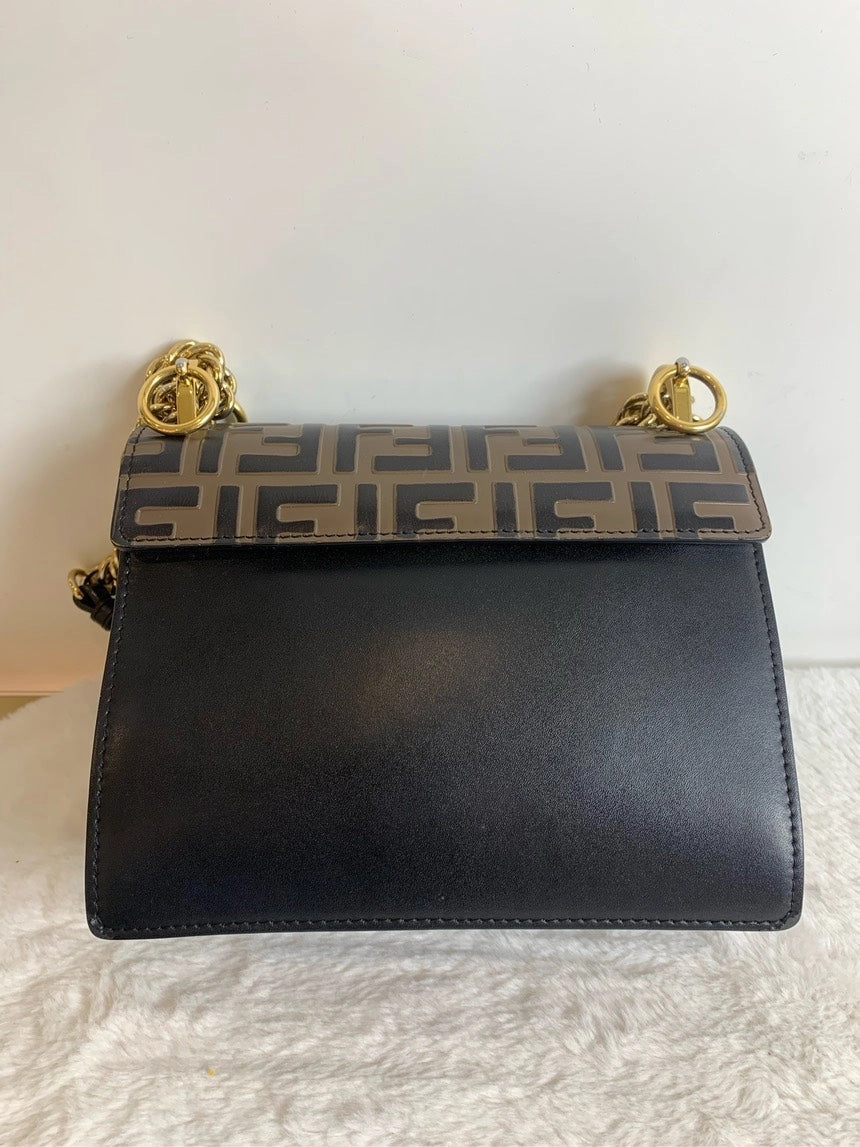 Fendi Kan I Black Leather Shoulder Bag