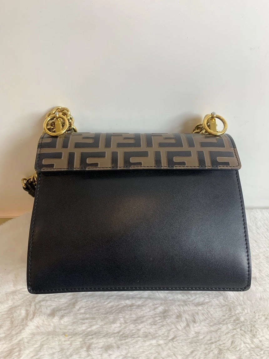 Fendi Kan I Black Leather Shoulder Bag