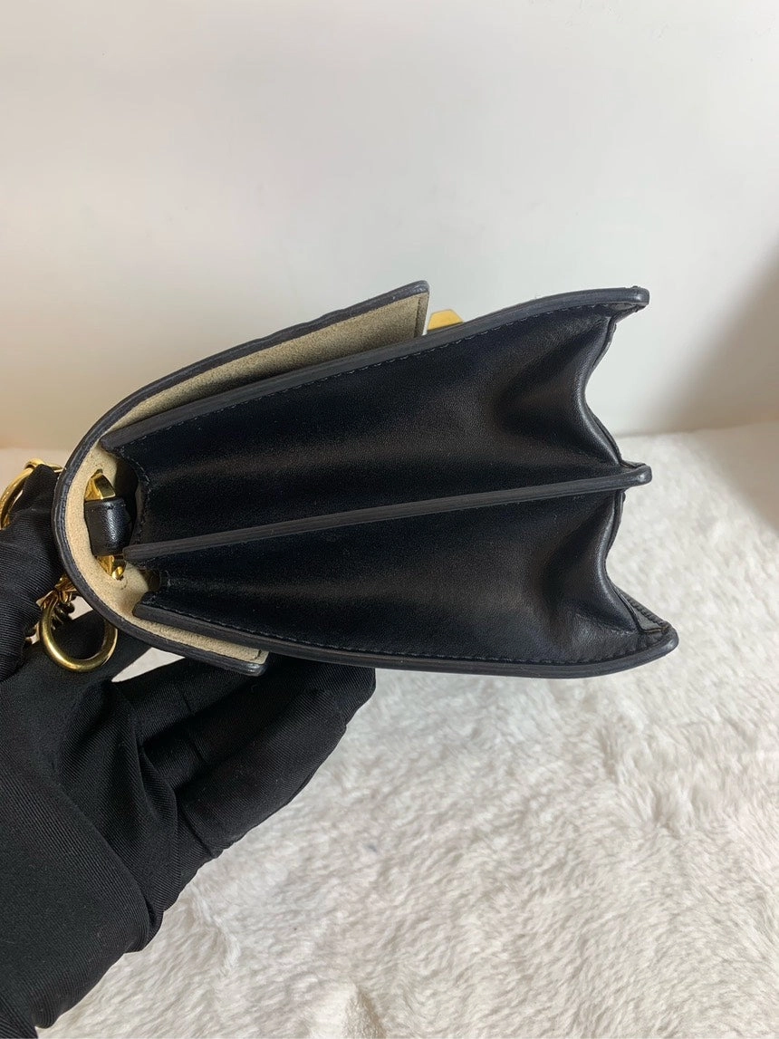 Fendi Kan I Black Leather Shoulder Bag