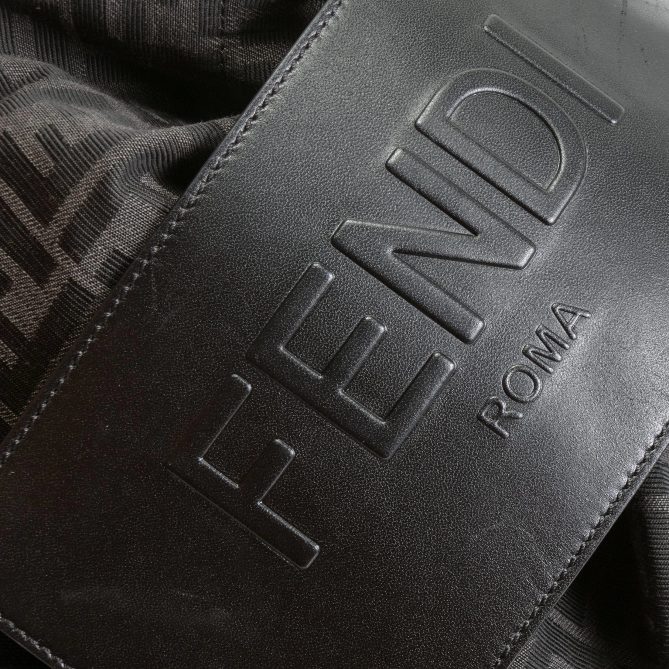 FENDI Medium FF Jacquard Fendi Strike Backpack - Black