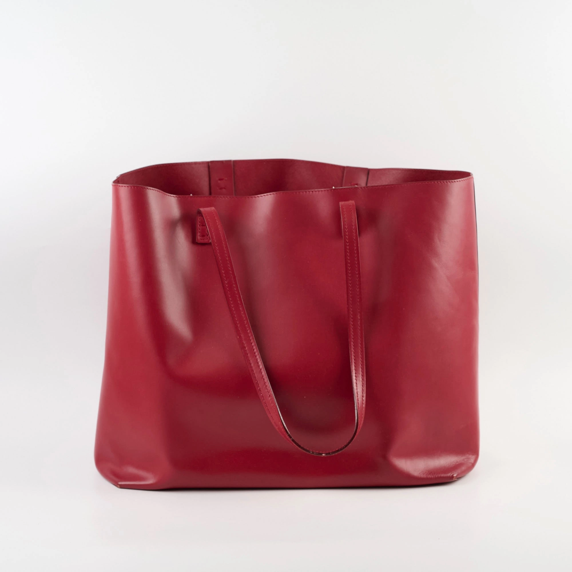 Fendi Monster Eye Leather Tote Red