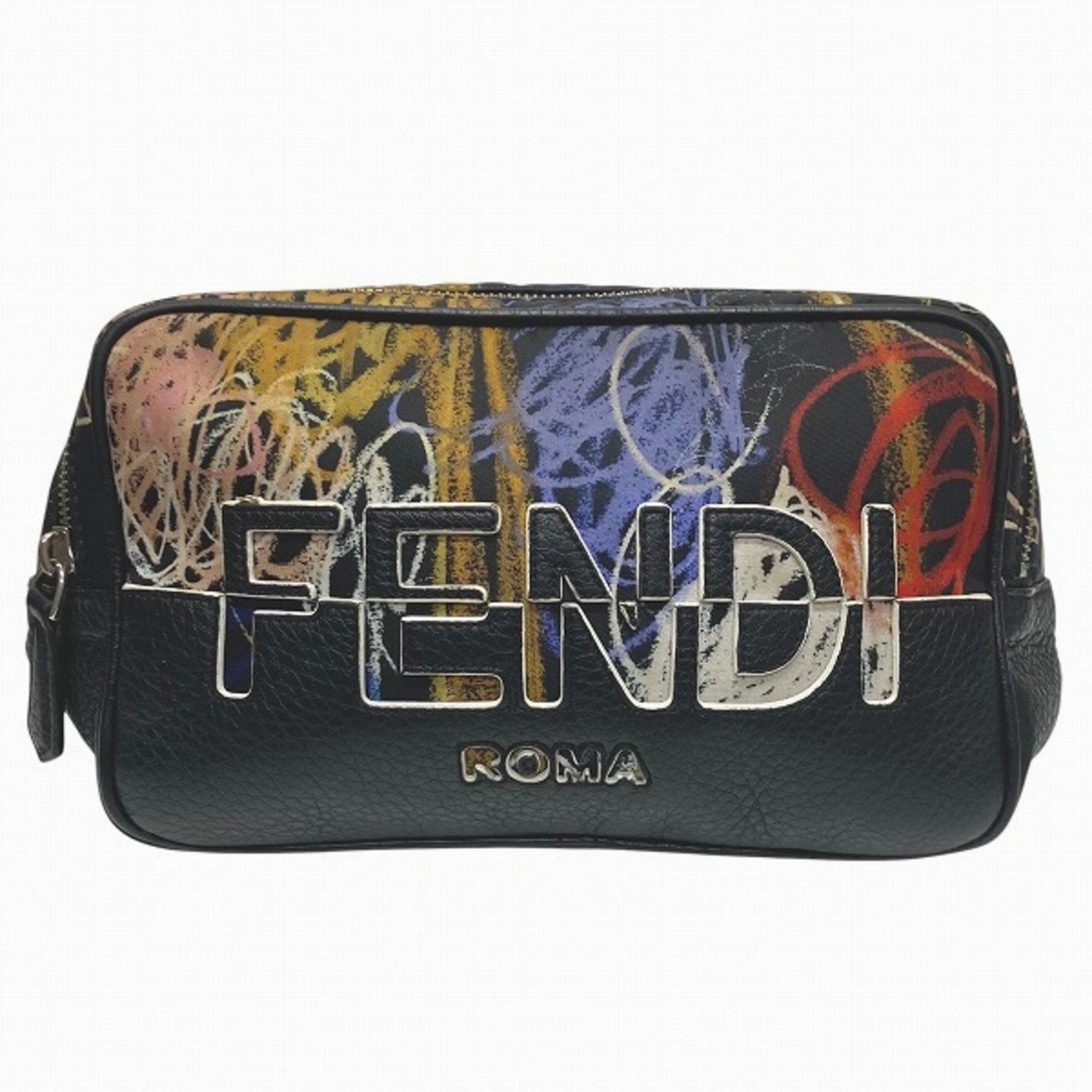 Fendi  Nylon Leather Pouch (Pre-Owned)