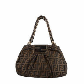 Fendi Zucca Canvas Monogram Mia Shoulder Bag