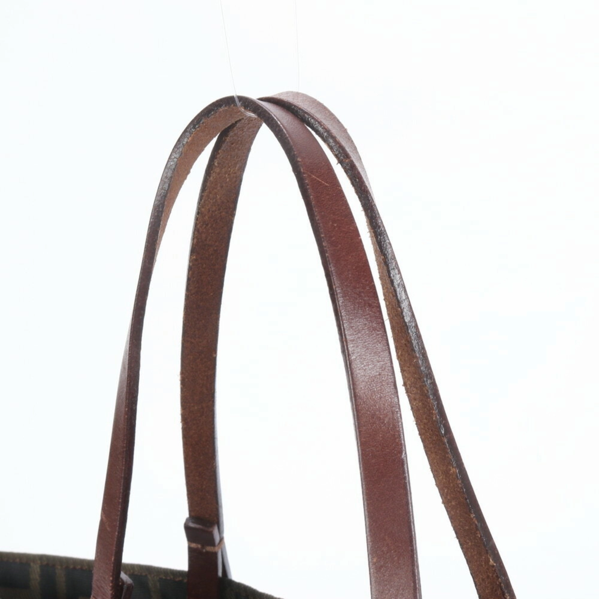 Fendi Zucca Leather Nylon Shoulder Bag (Pre-Owned)