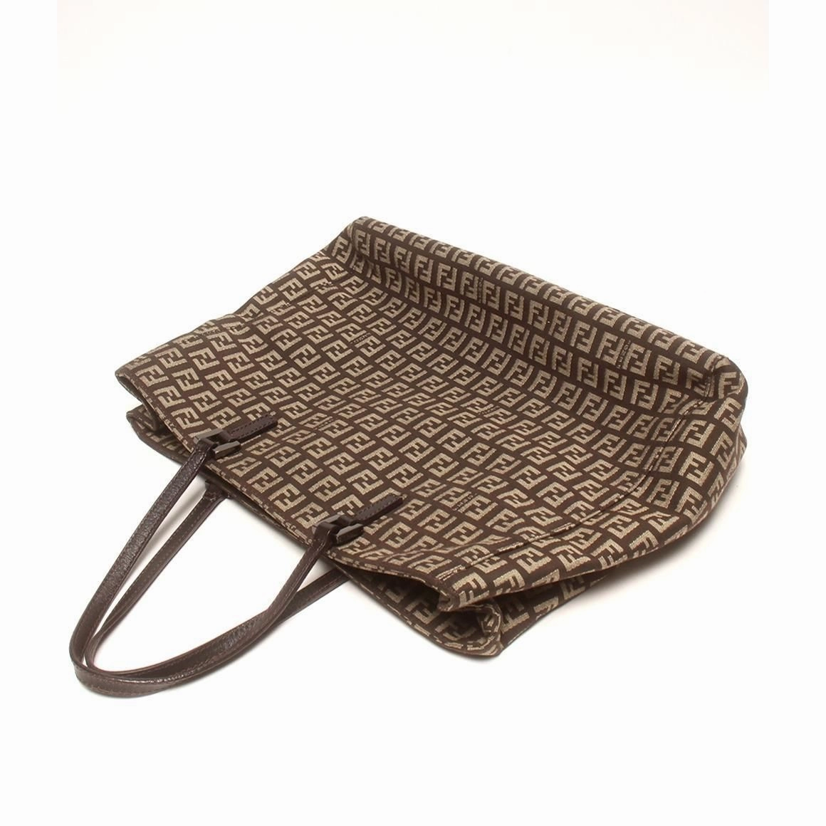 Fendi Zucchino FF Shoulder Bag - Brown Shoulder Bags, Handbags ITT9H5D3UYSO