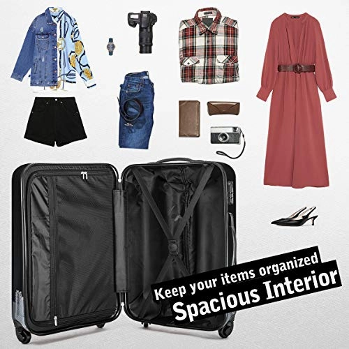 Flieks 3 Piece Luggage Set Hardside Suitcase with Spinner Wheels (Color4)