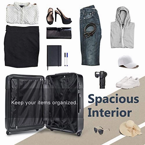 Flieks 3 Piece Luggage Set Spinner Suitcase - TSA Approved - High/Low Temperature Resistance - 20/24/28in (Silver)