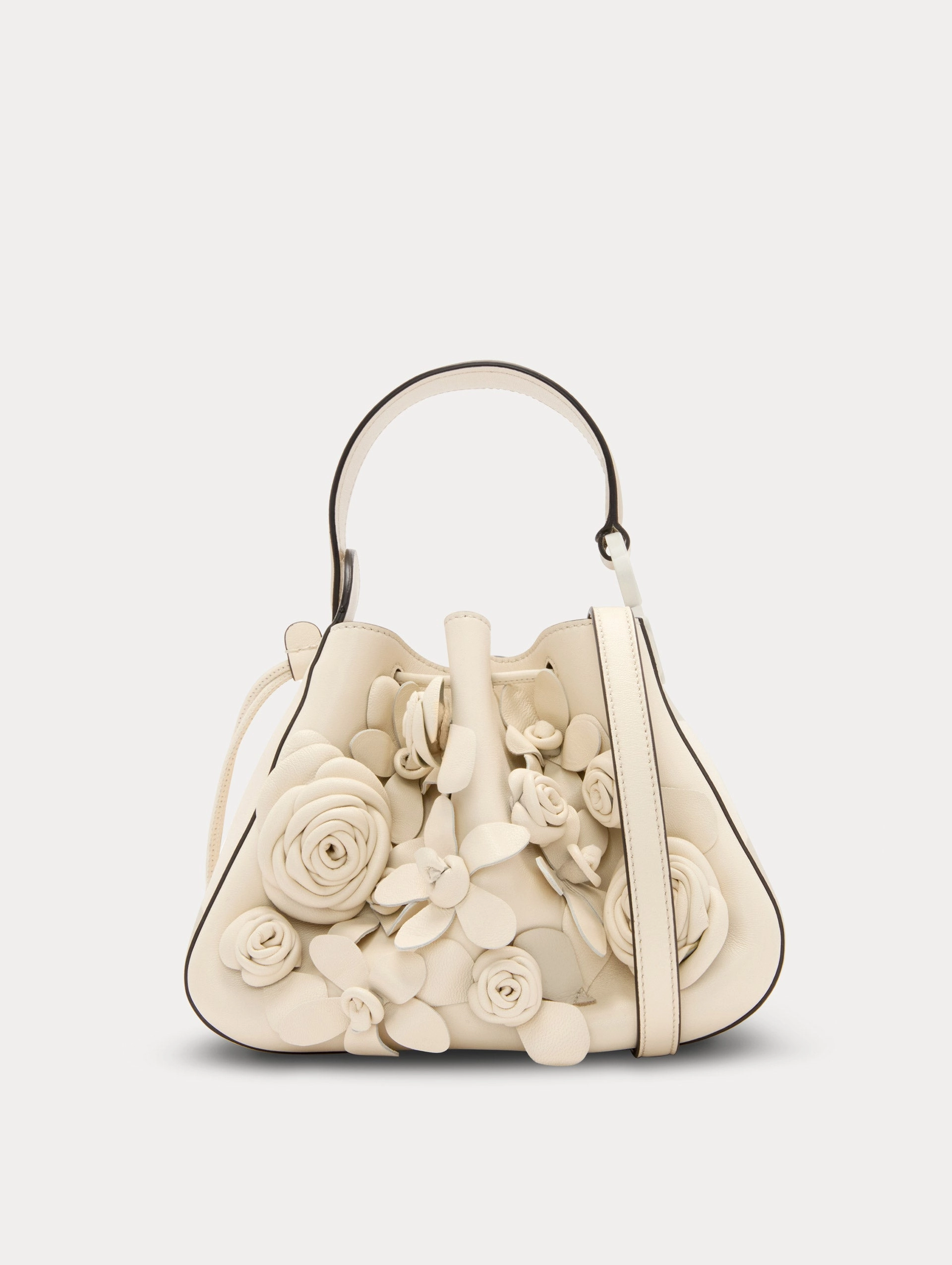 Floral Appliqu O Handle Bag