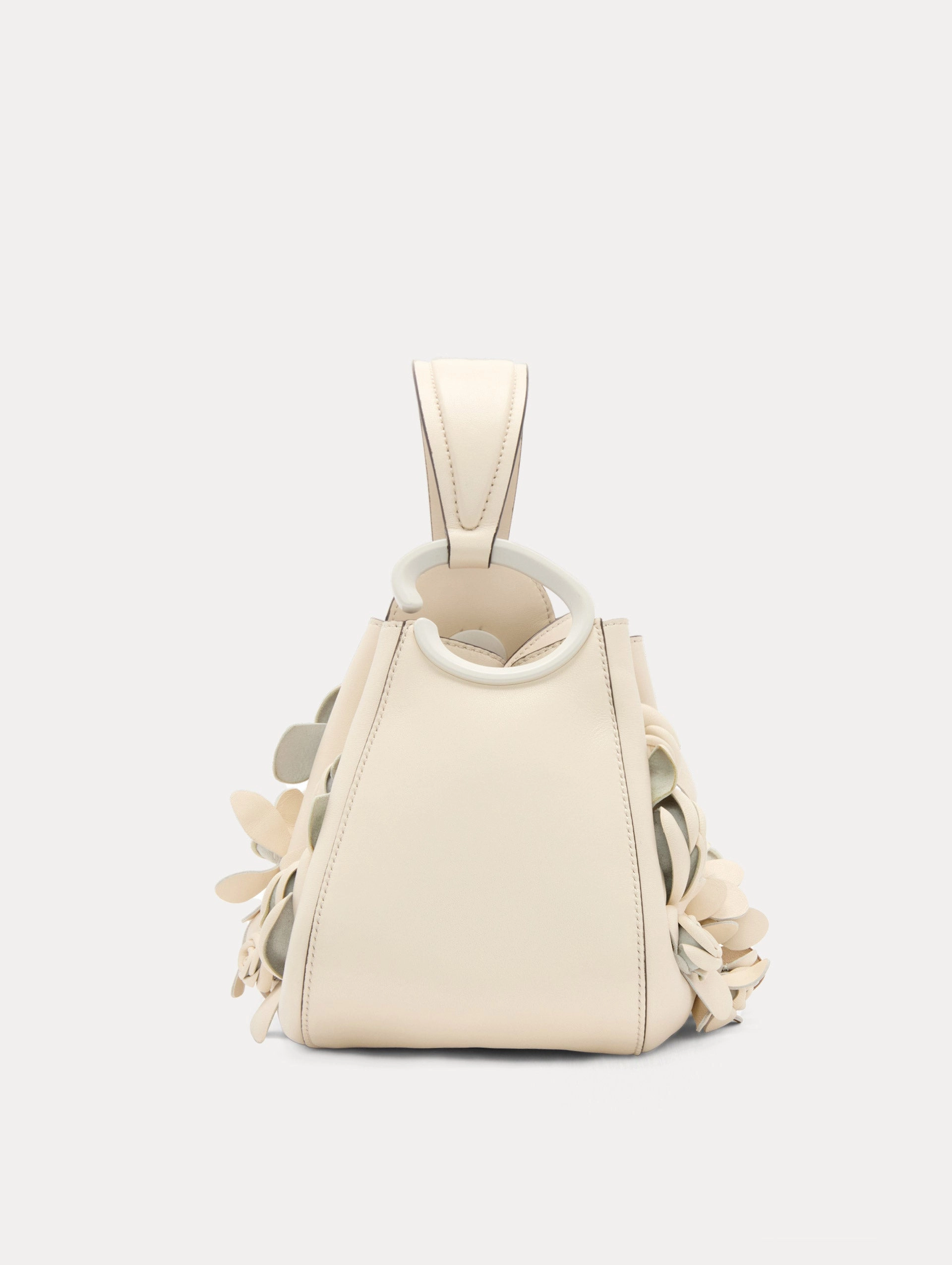 Floral Appliqu O Handle Bag