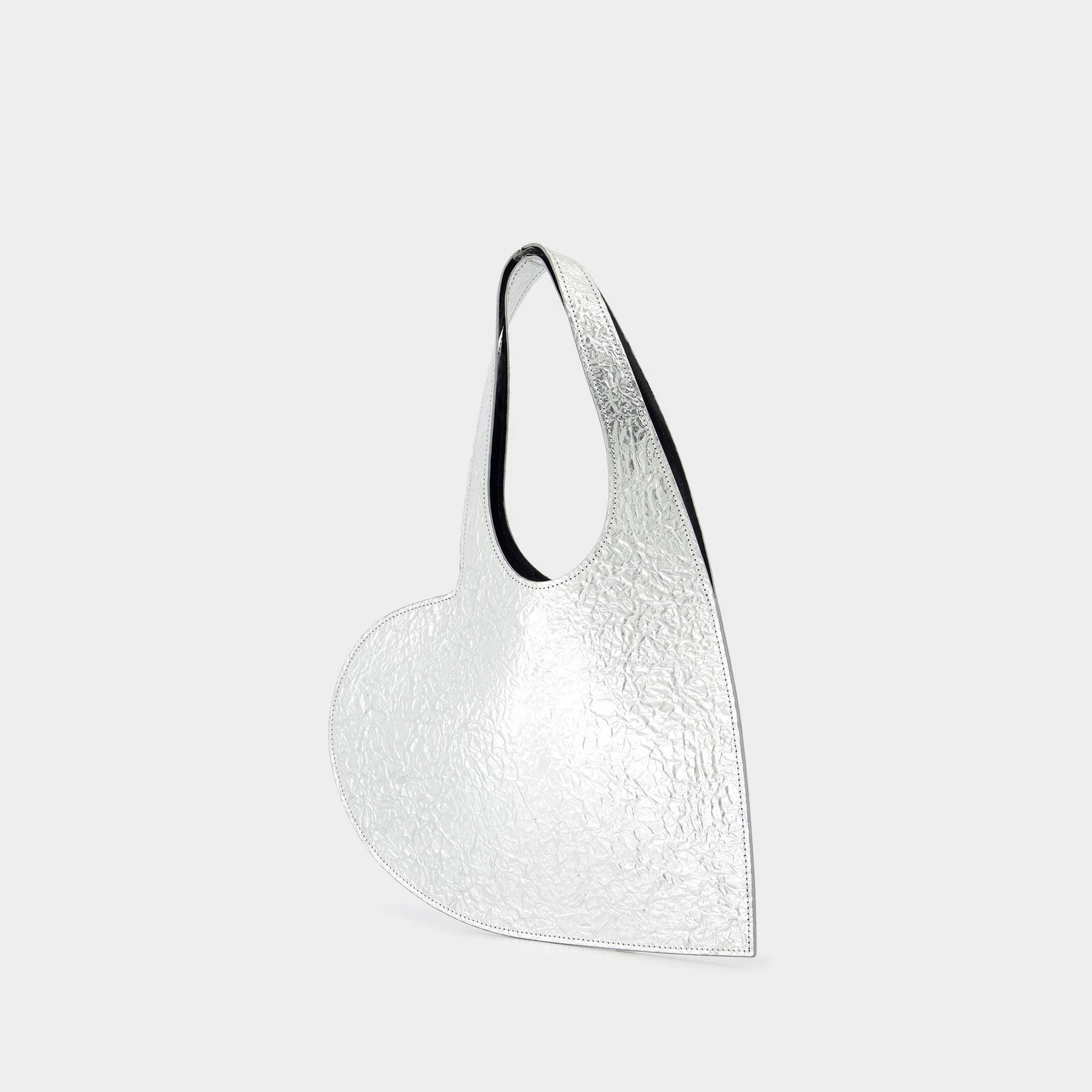 Foil Mini Heart Shopper Bag - Coperni - Leather - Silver