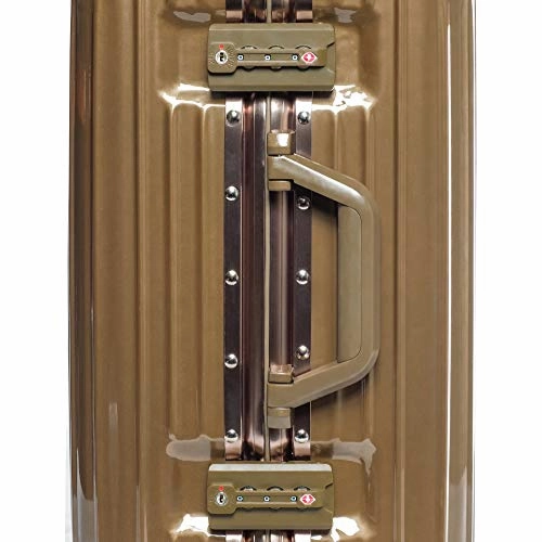 Gabbiano Aurora Collection Aluminum Frame 2-Piece Luggage Set with Dual TSA locks (Titanium Gold)