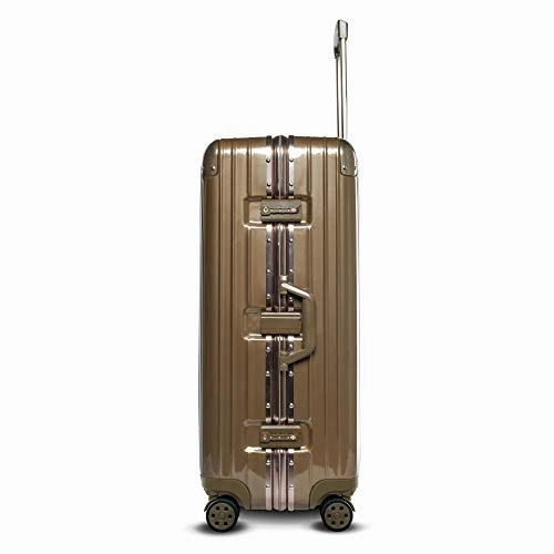 Gabbiano Aurora Collection Aluminum Frame 2-Piece Luggage Set with Dual TSA locks (Titanium Gold)