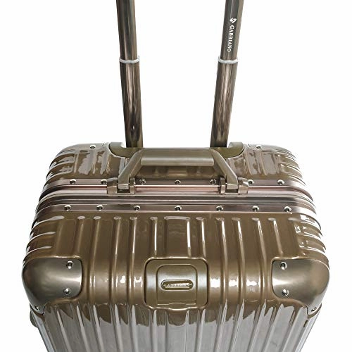 Gabbiano Aurora Collection Aluminum Frame 2-Piece Luggage Set with Dual TSA locks (Titanium Gold)