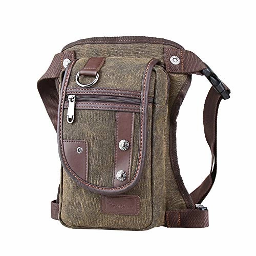 Genda 2Archer Drop Leg bag Motorcycle Durable Canvas Multi-Pocket Support Max Waistline of 56 Inch