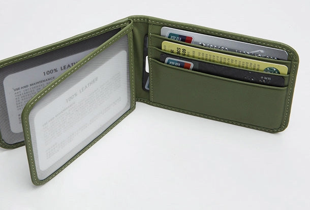 Genuine Leather Cute billfold Slim Wallet License Card Holder Wallet Purse For Women Girl