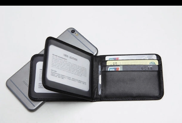 Genuine Leather Cute billfold Slim Wallet License Card Holder Wallet Purse For Women Girl