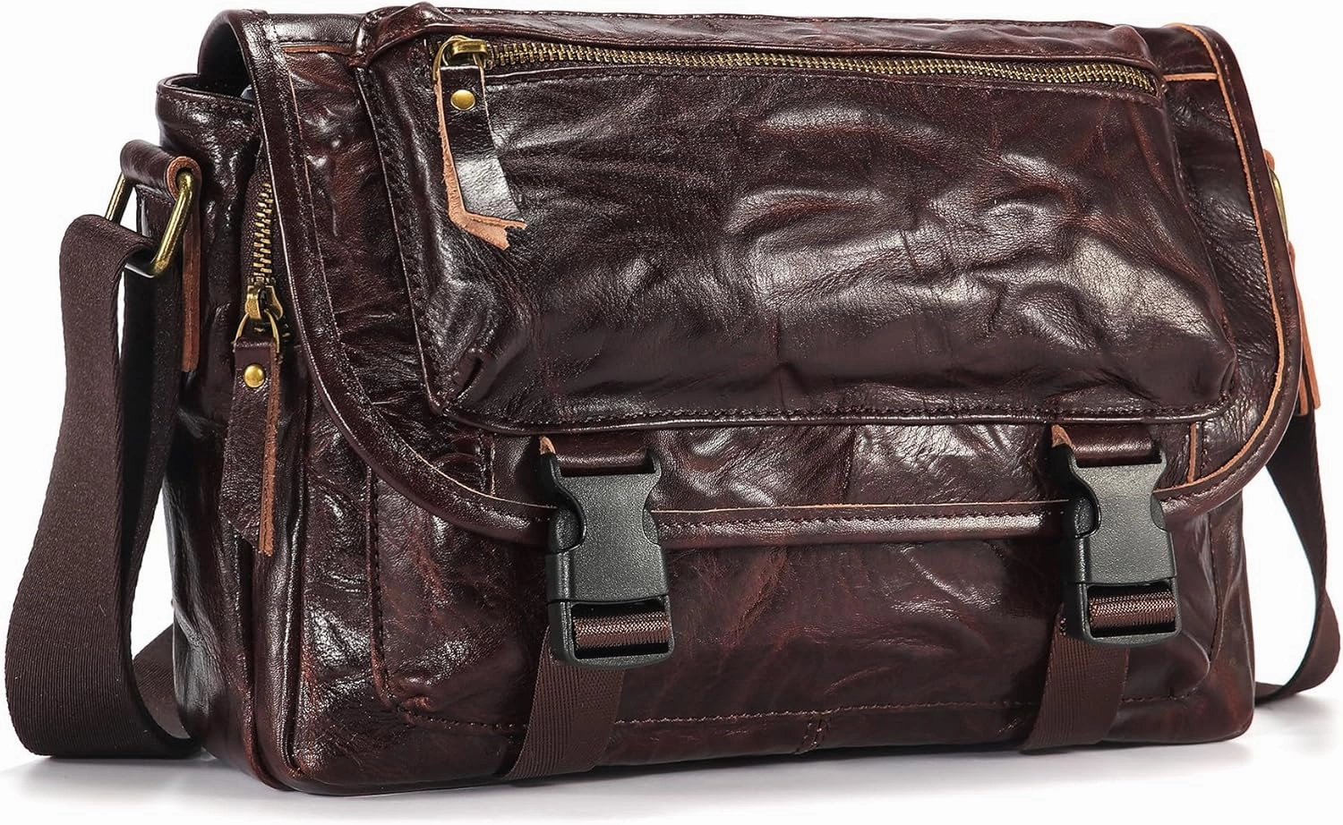 Genuine Leather Messenger Bag Purse for Men Real Leather Crossbody Shoulder Bags Sling Pouch Pack Satchel