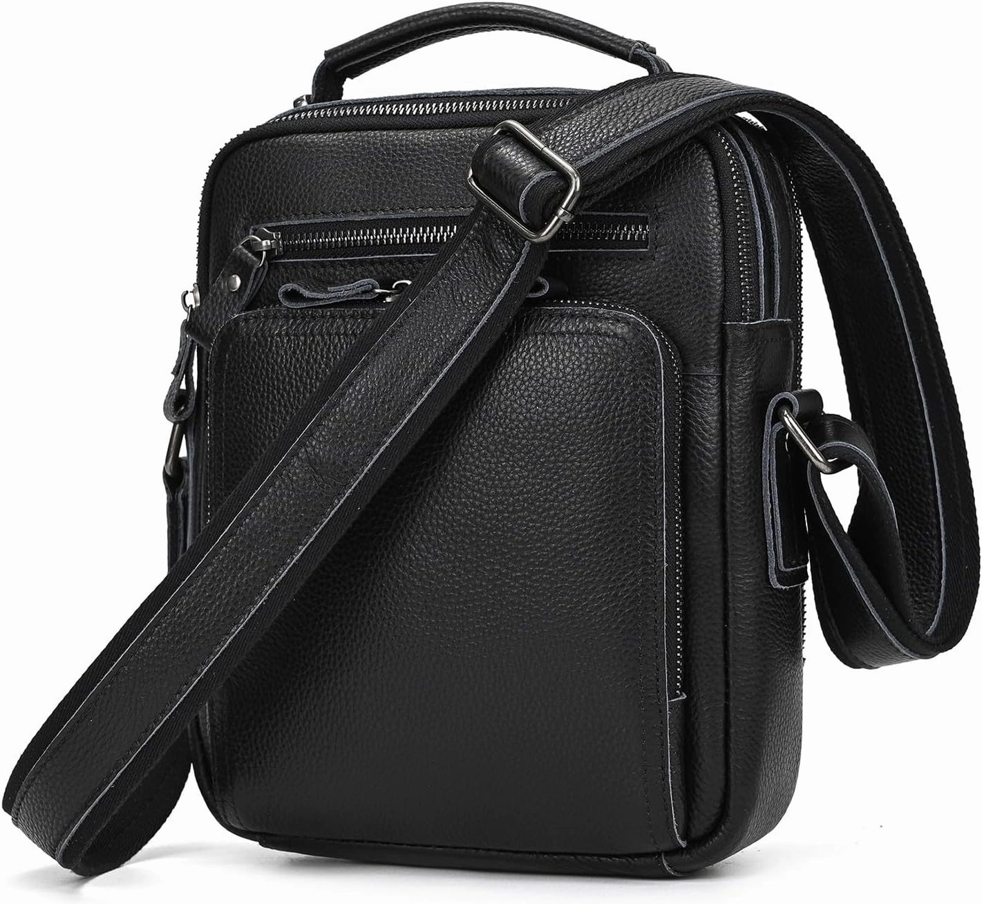 Genuine Leather Shoulder Bag, Vintage Small Messenger Bag for Men Crossbody Handbag Casual Sling Bag Daypack Satchel Purse