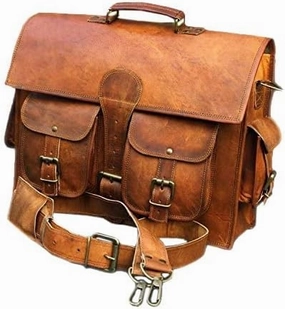Genuine Leather Vintage Laptop Messenger Handmade Briefcase Bag Satchel By Vintage Couture