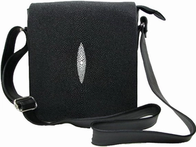 Genuine Stingray Shagreen Skin Leather Cross Body Messenger Bag