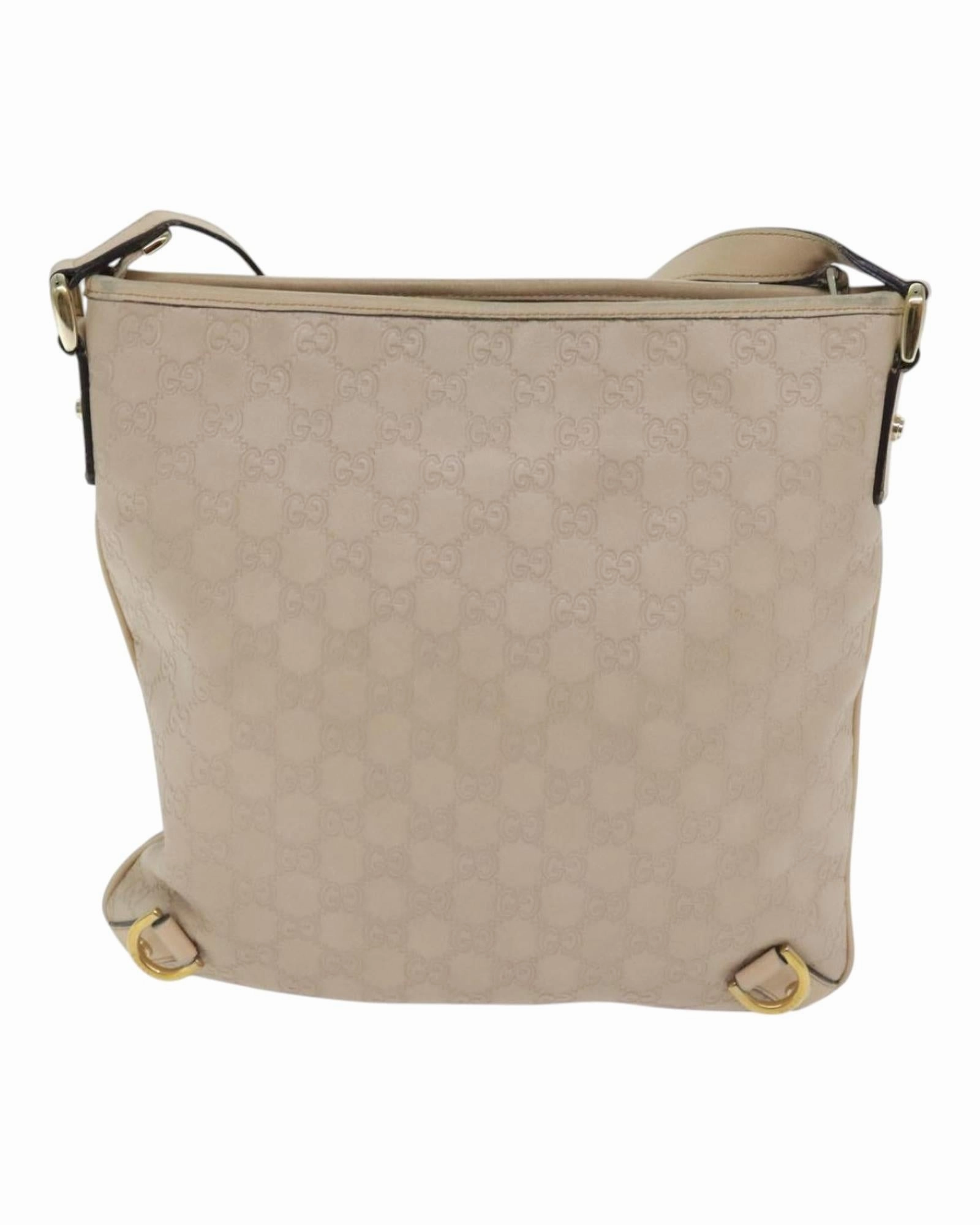 GG Canvas Guccissima Shoulder Bag with Gold Accents