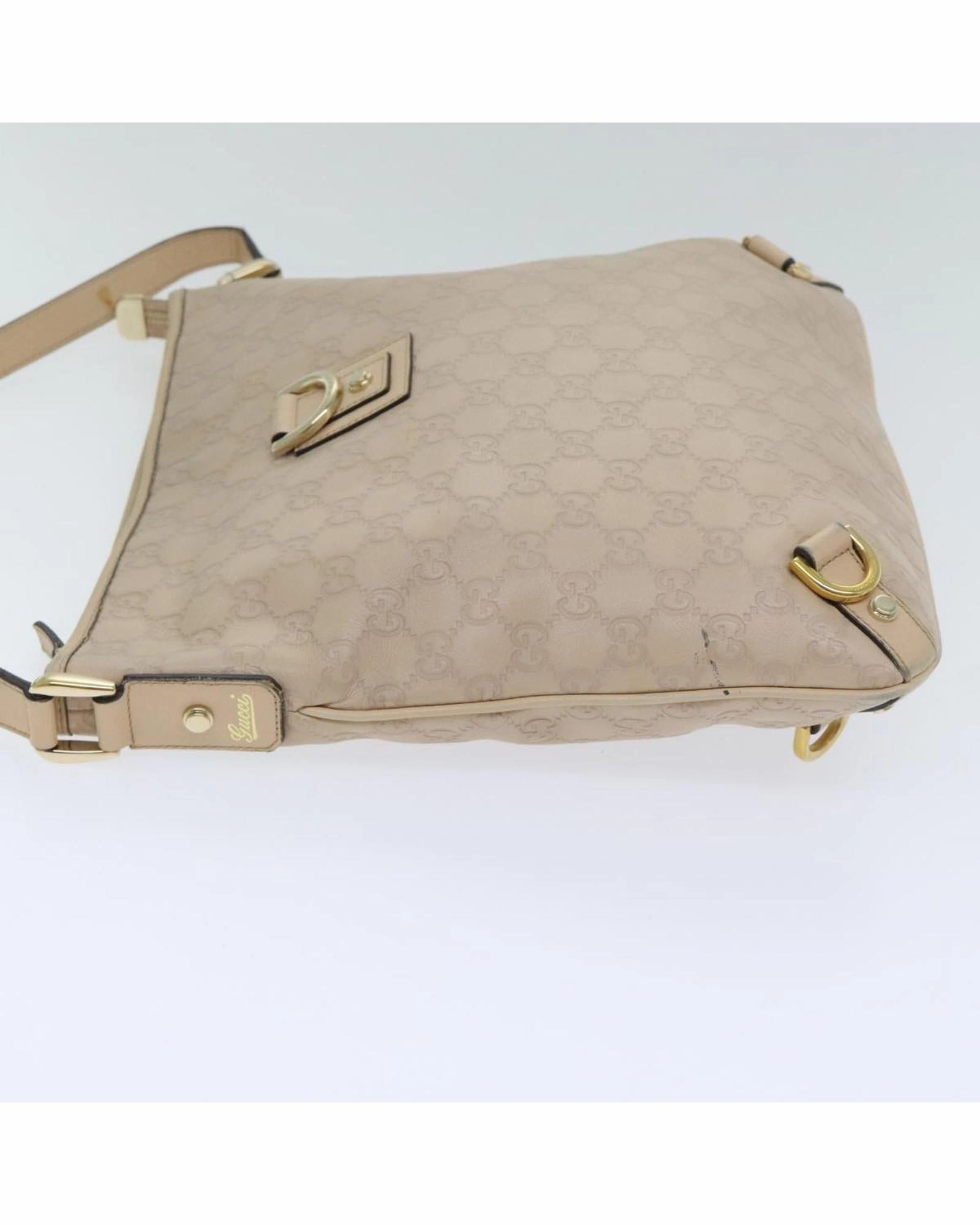 GG Canvas Guccissima Shoulder Bag with Gold Accents