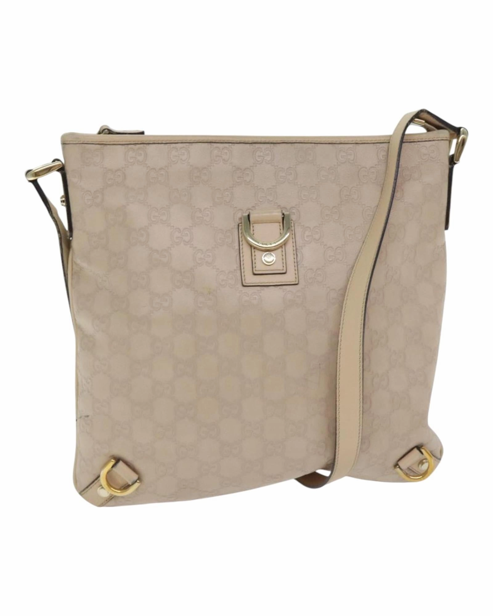 GG Canvas Guccissima Shoulder Bag with Gold Accents