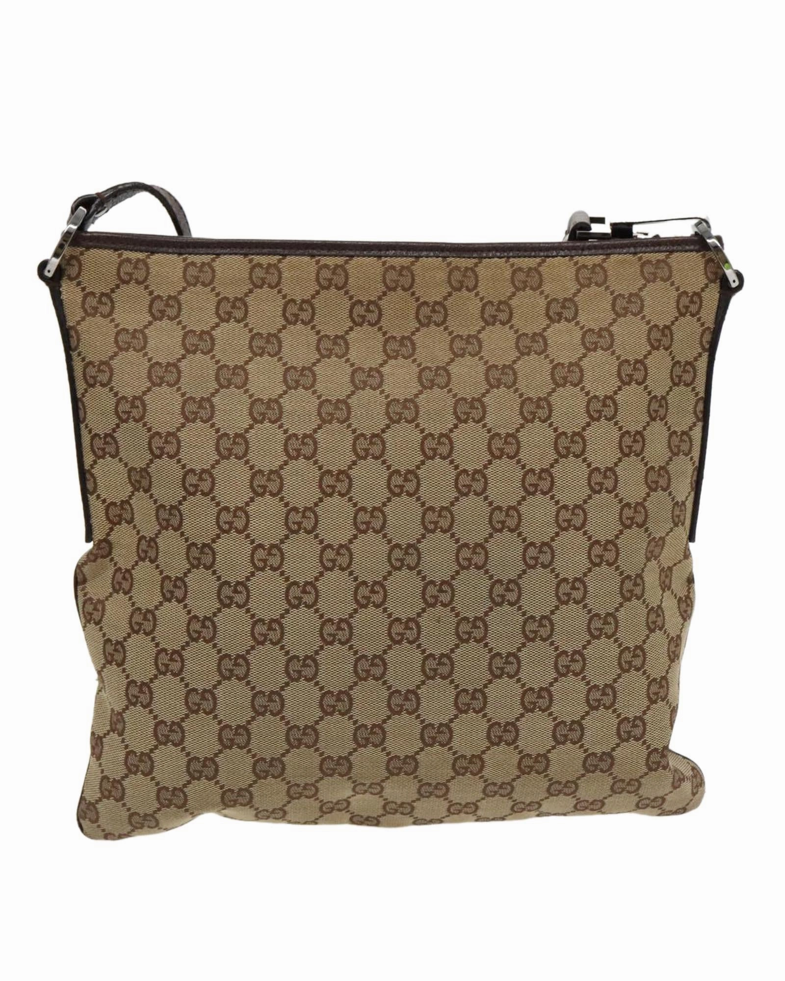 GG Canvas Shoulder Bag with Silver Accents