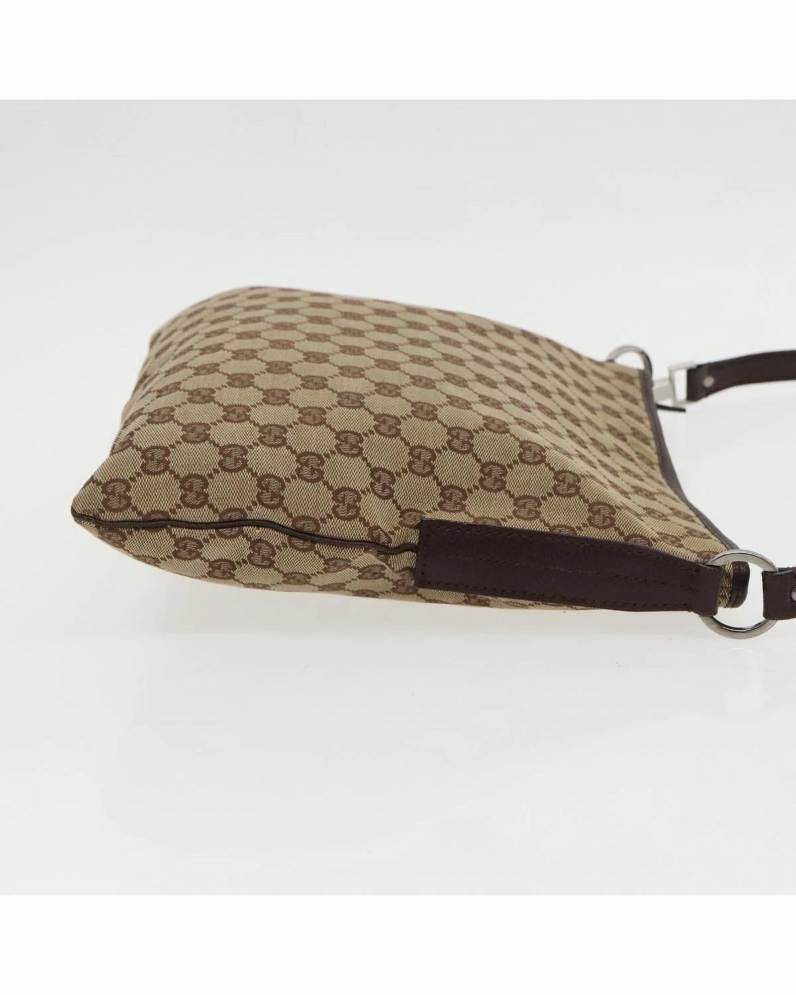 GG Canvas Shoulder Bag with Silver Accents