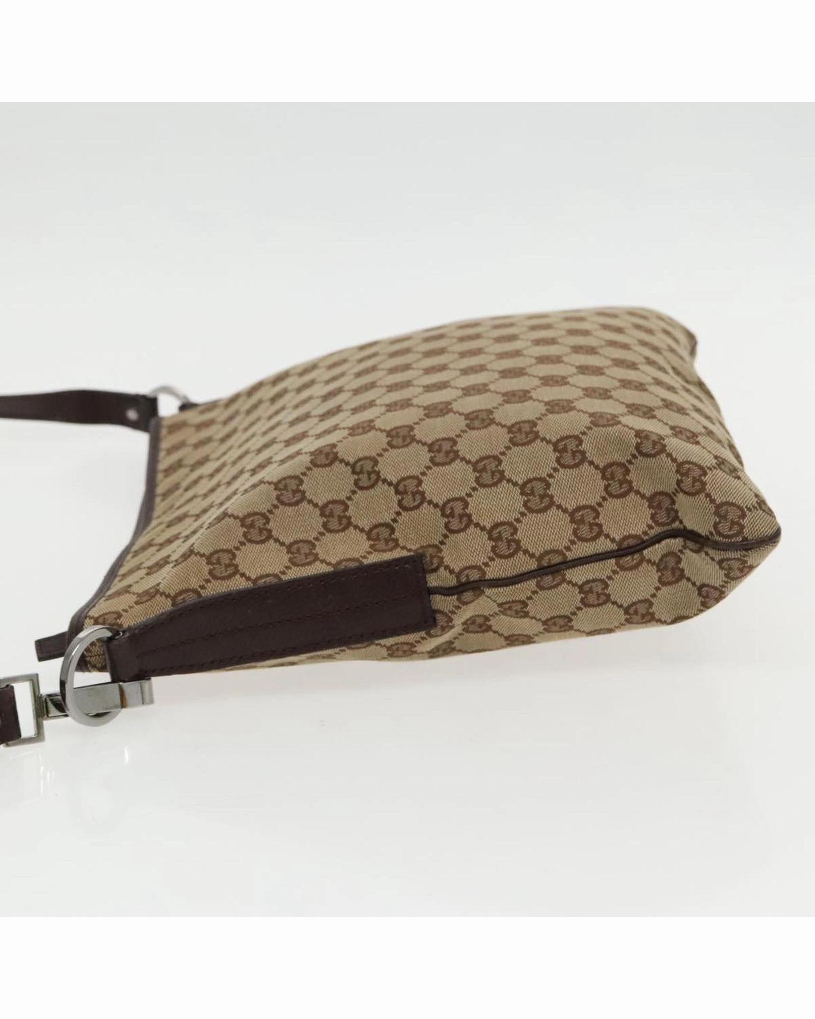 GG Canvas Shoulder Bag with Silver Accents