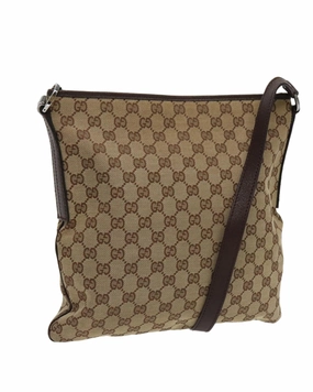 GG Canvas Shoulder Bag with Silver Accents