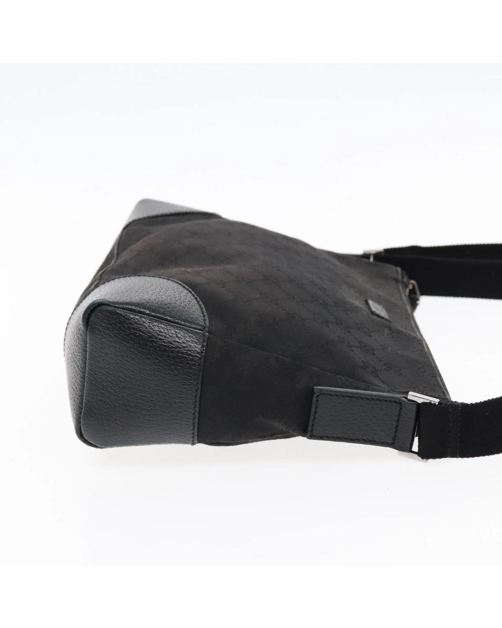 GG Canvas Shoulder Bag with Silver Accents