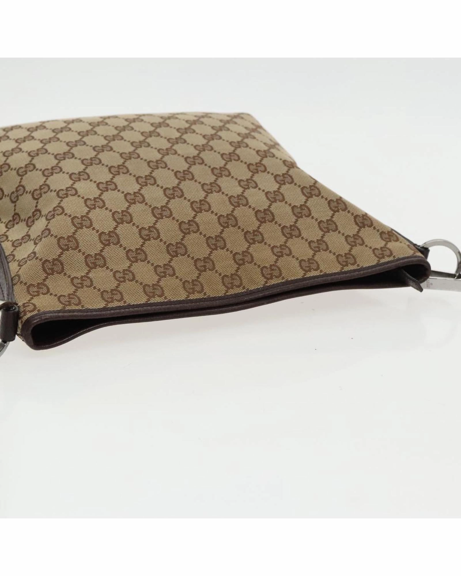 GG Canvas Shoulder Bag with Silver Accents