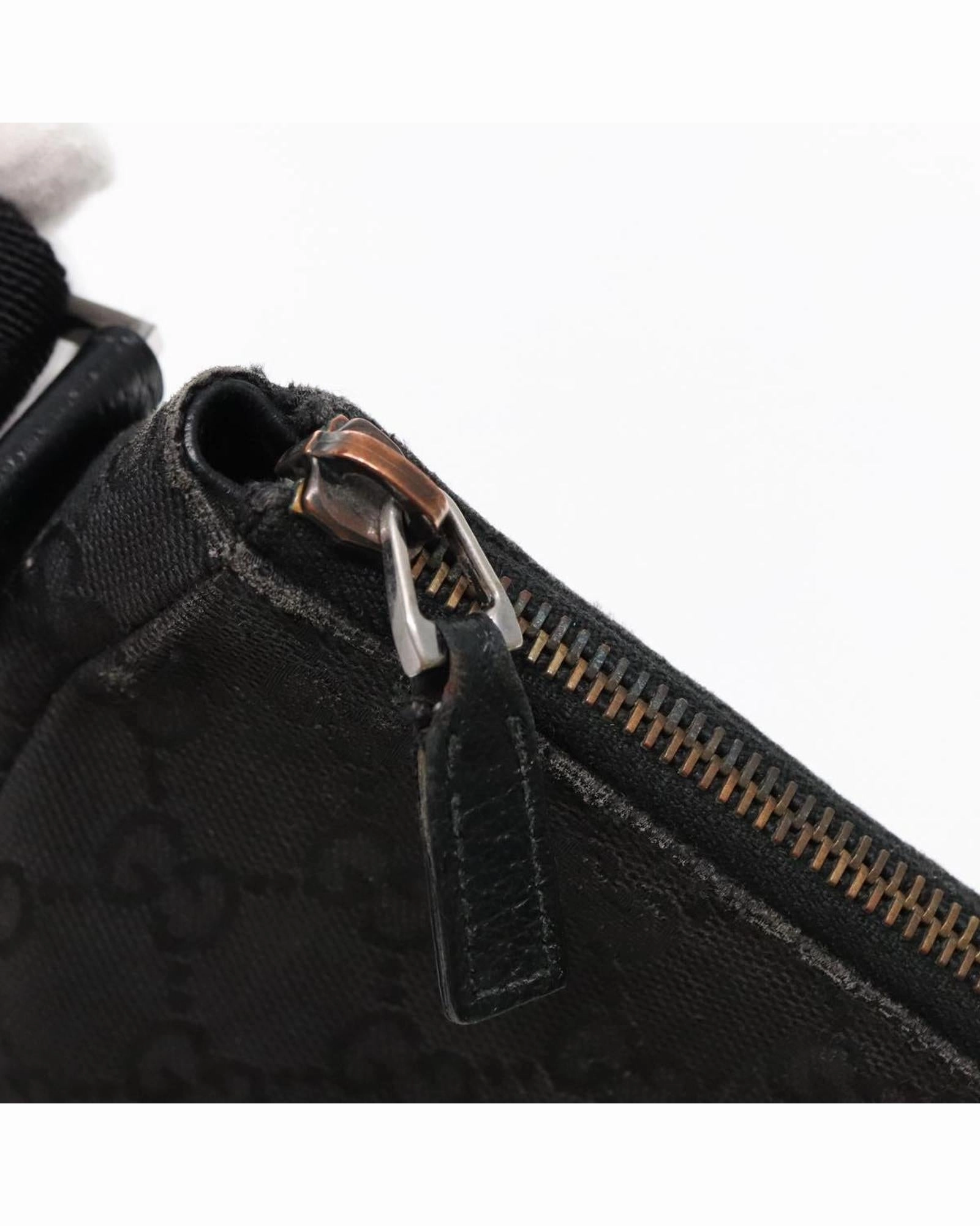 GG Canvas Shoulder Bag with Silver Accents