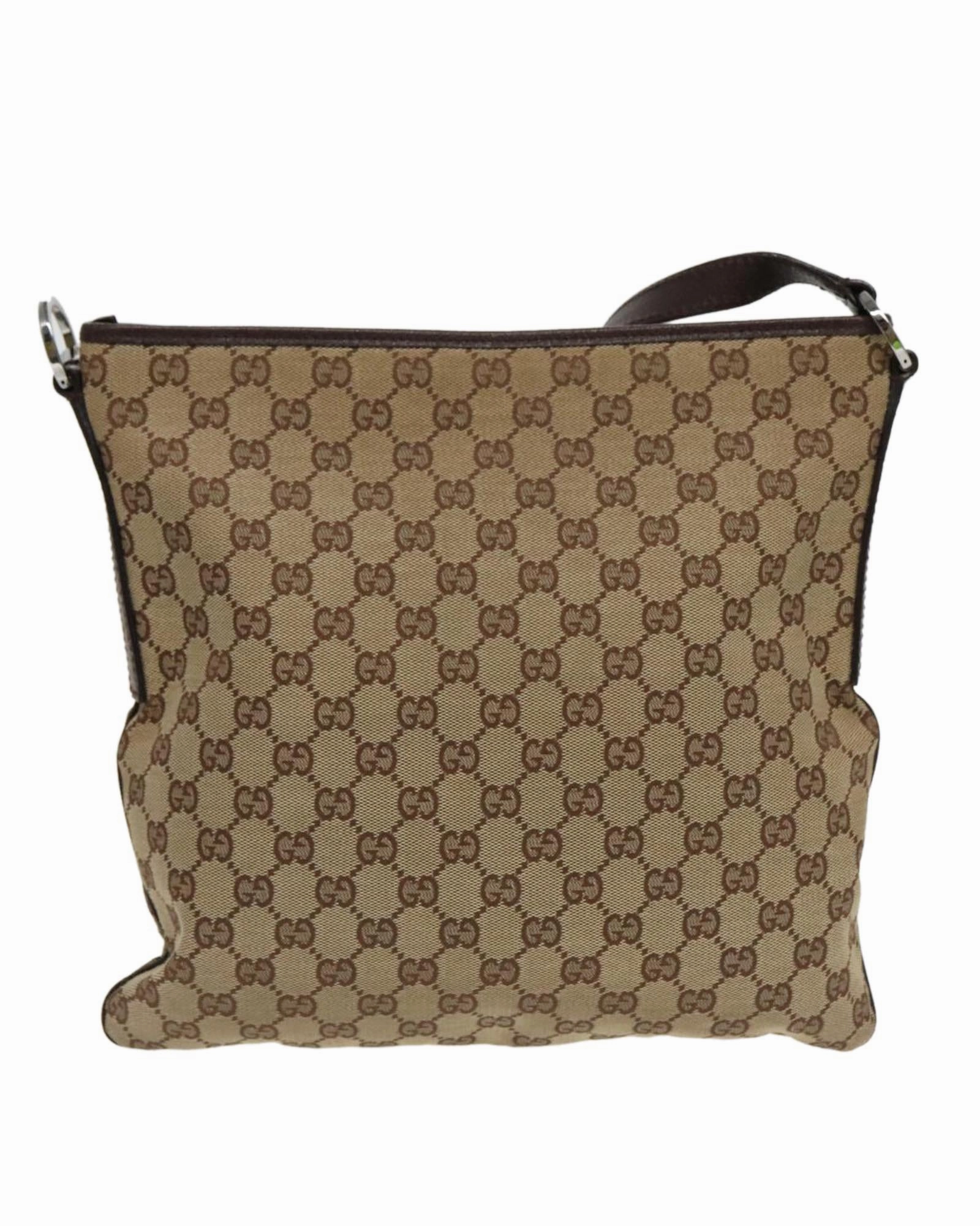 GG Canvas Shoulder Bag with Silver Accents